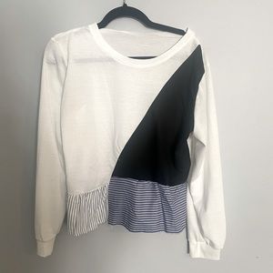 Colorblock sweatshirt with adorable trim